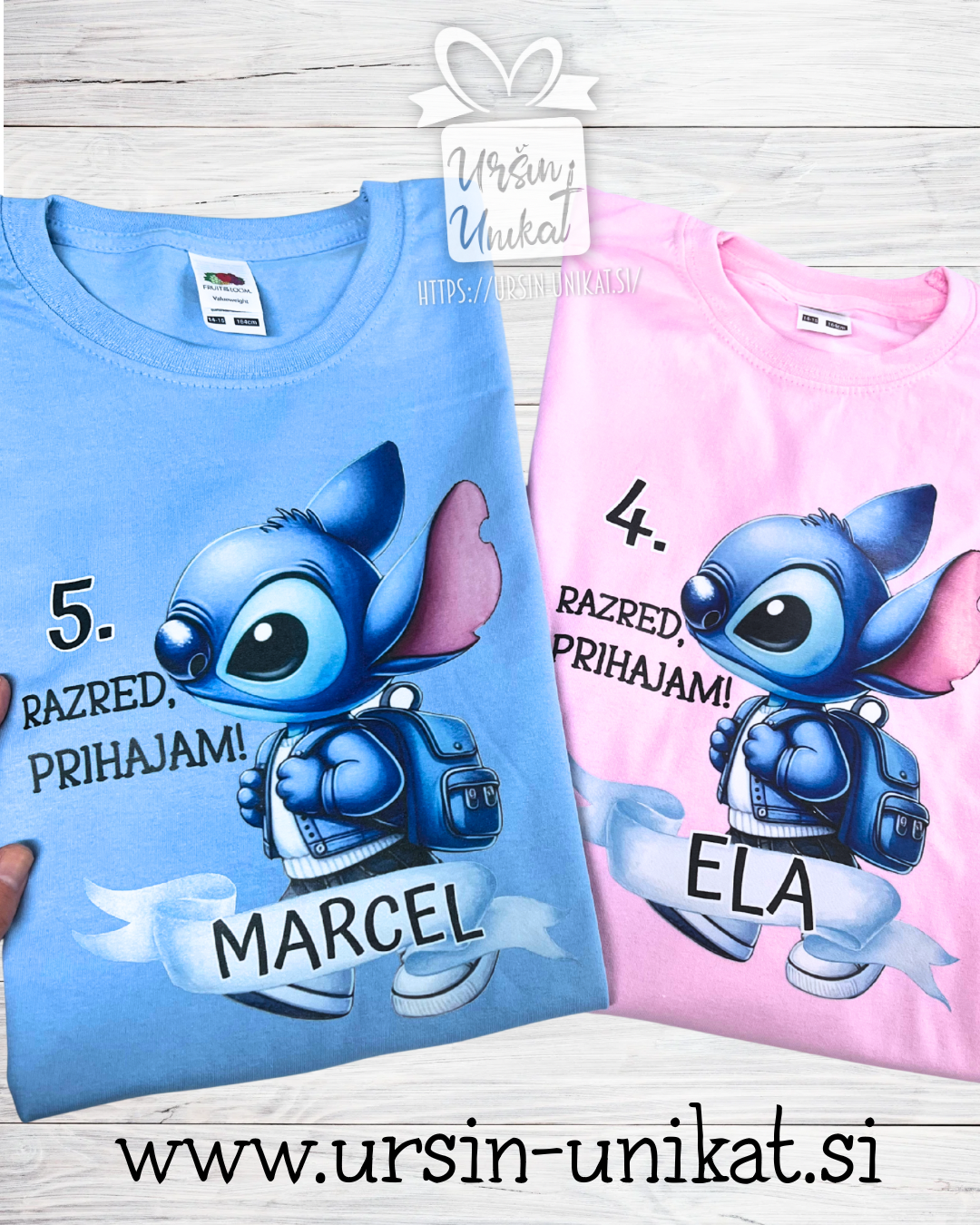 Otroška majica “ŽVERCA” - za šolo - razred po želji - stich