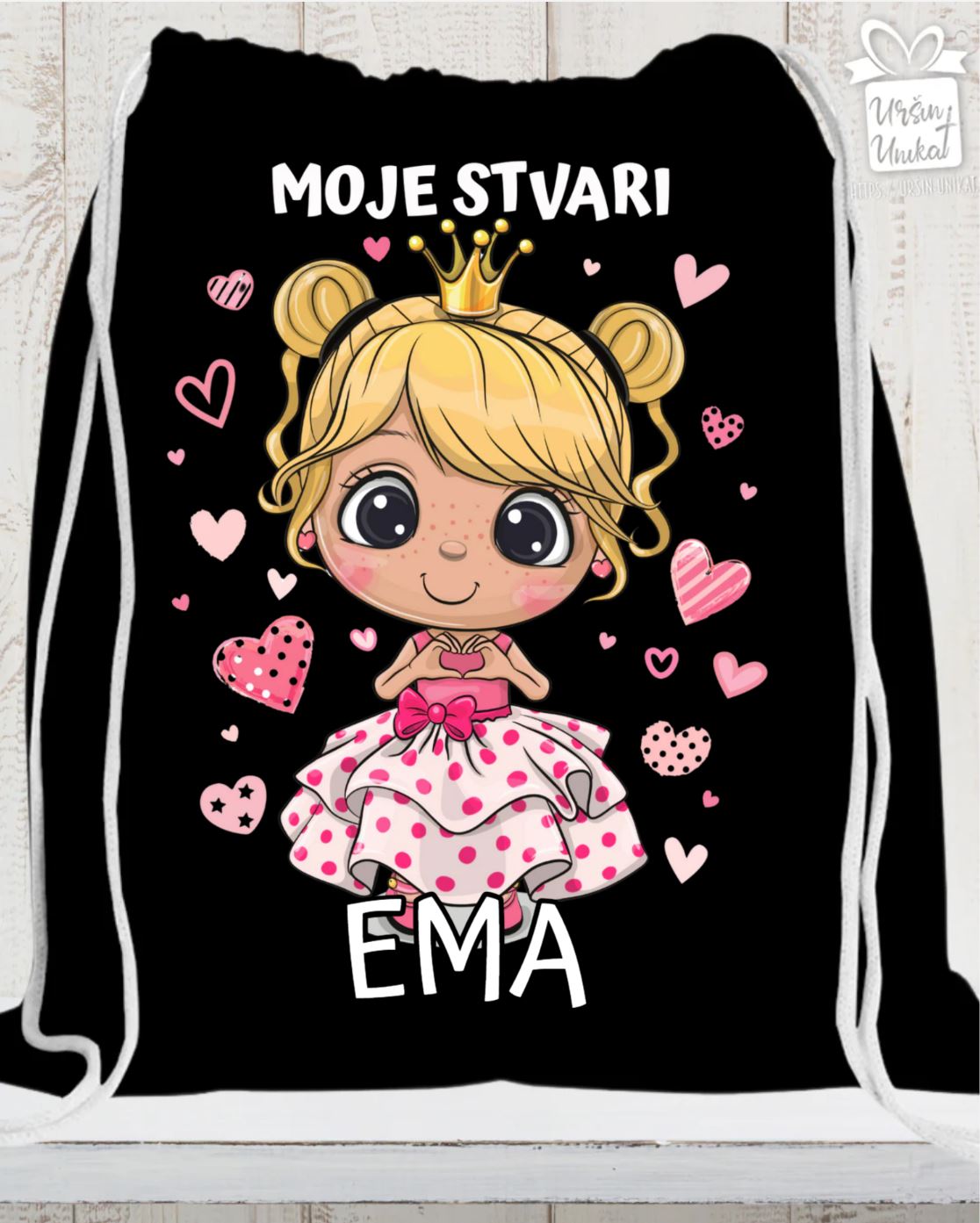 ČRNA VREČA - MOJE STVARI - deklica (za šolo ali vrtec)