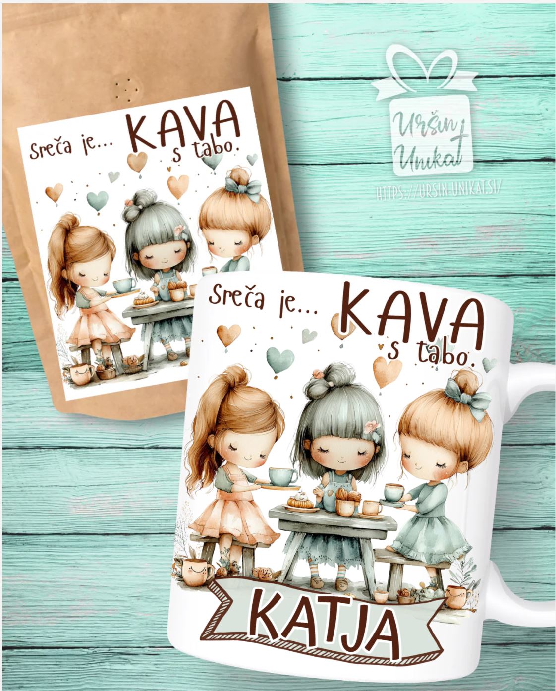 KOMPLET KAVA+SKODELICA darilo za prijateljico