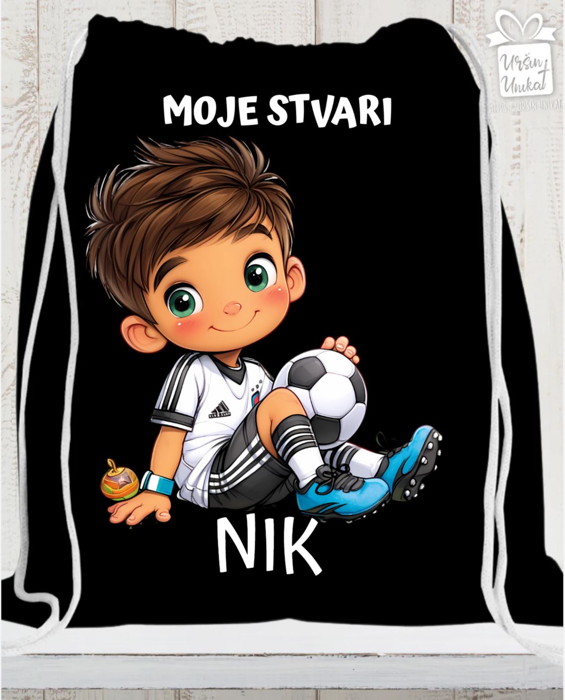 ČRNA VREČA - MOJE STVARI - DEČEK - NOGOMETAŠI (za šolo ali vrtec)