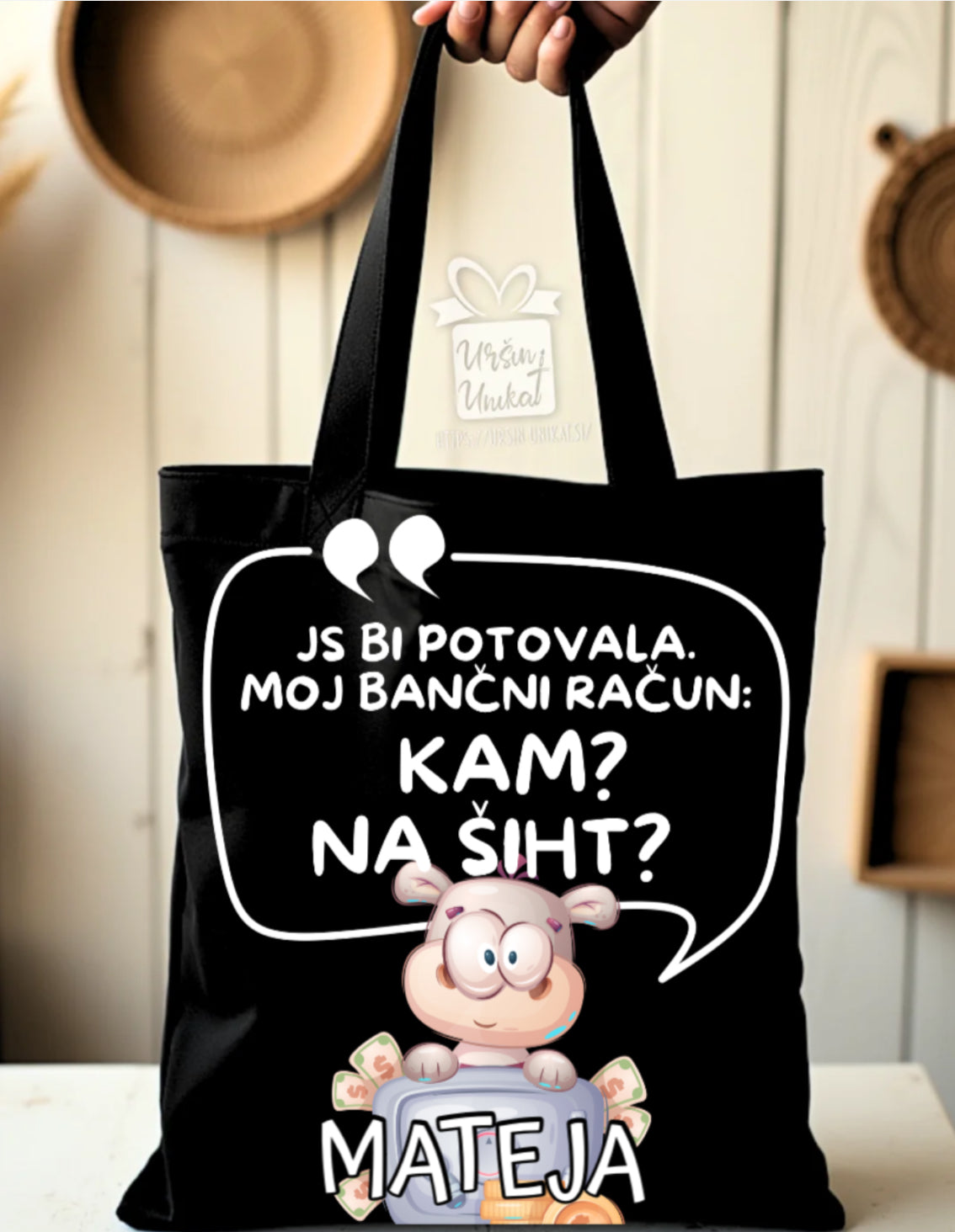 NAKUPOVALNA VREČA - “Js bi potovala” - smešno darilo