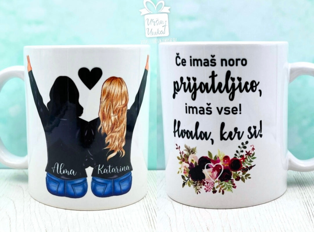 Skodelica "NORA PRIJATELJICA" - več možnosti