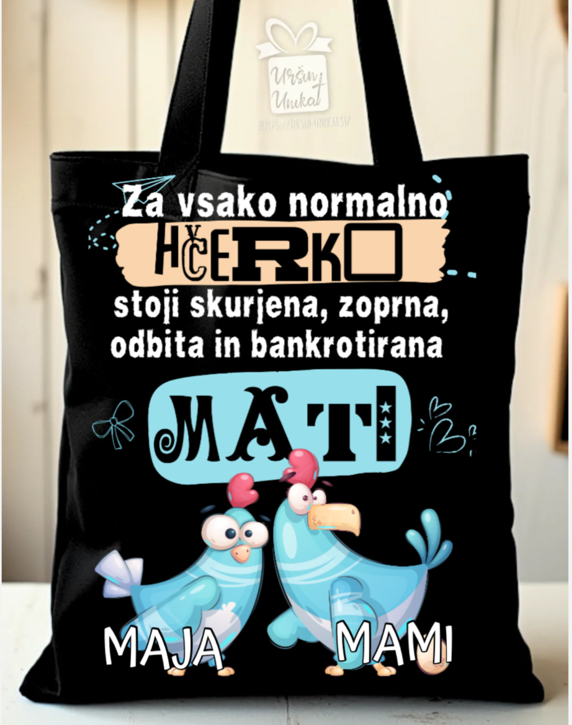 Bombažna vreča - Za vsako normalno hčerko - darilo za mami #mamilajf - smešno da