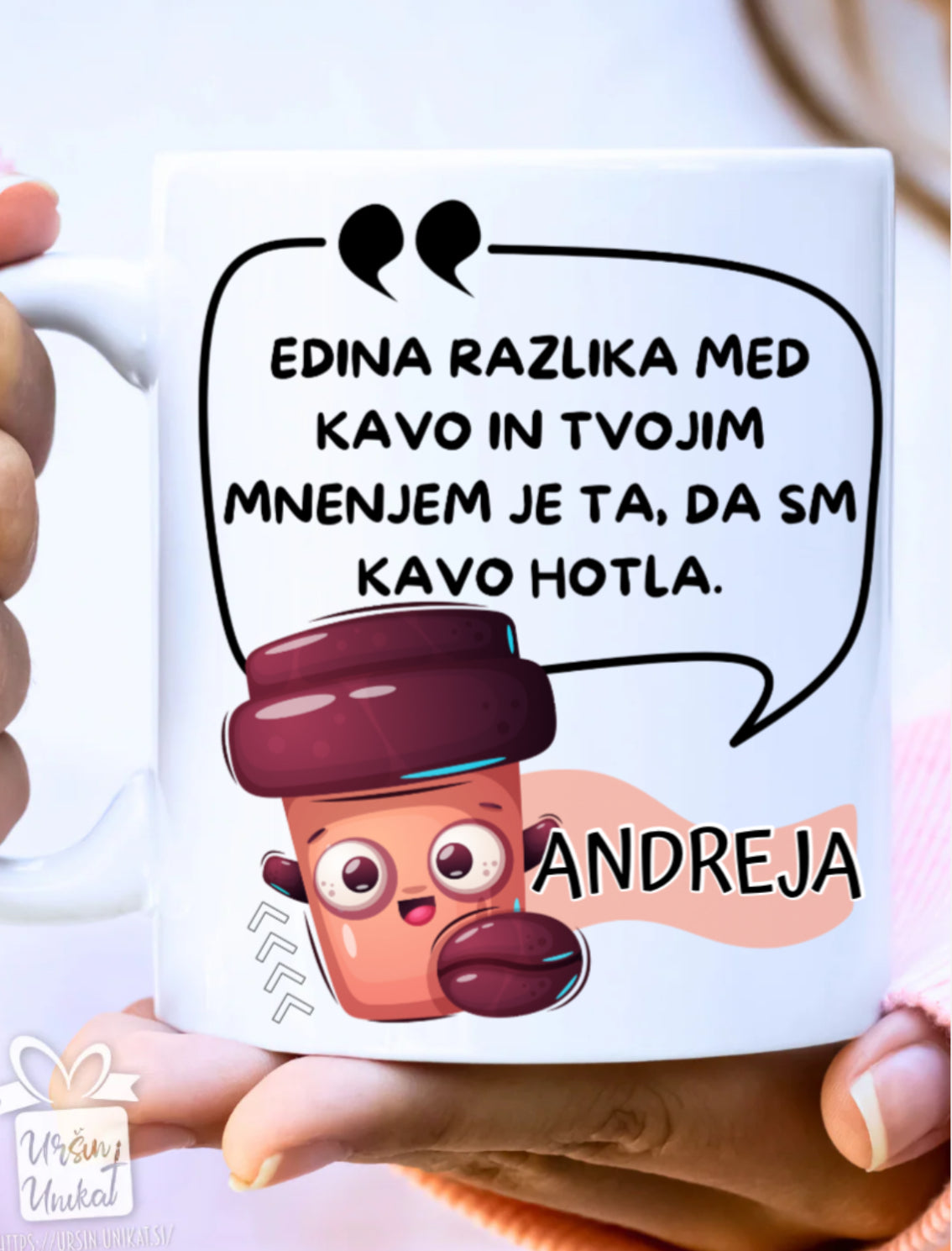 Keramična skodelica "Kava in tvoje mnenje”