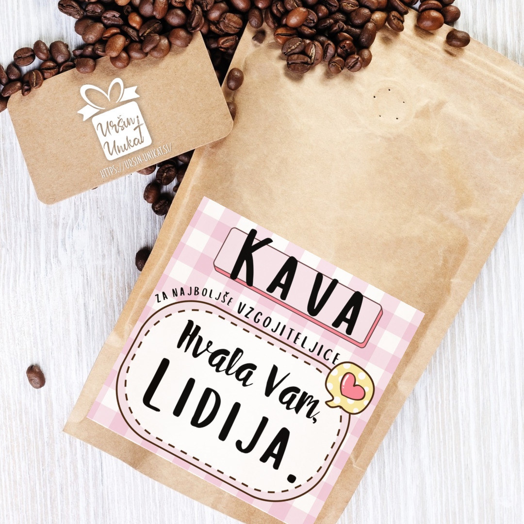 Personalizirana kava z imenom vzgojiteljice/učiteljice (DARILO)