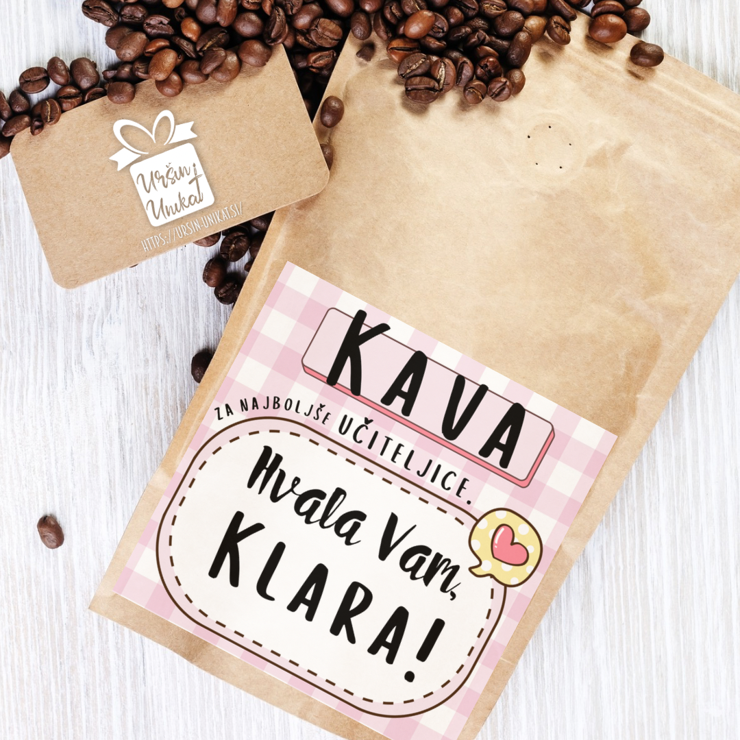 Personalizirana kava z imenom vzgojiteljice/učiteljice (DARILO)
