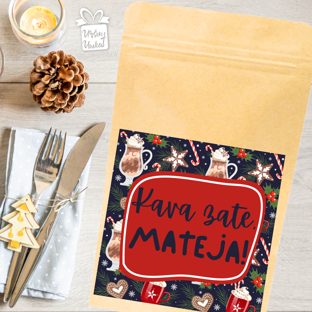 Božično darilo: personalizirana kava z imenom