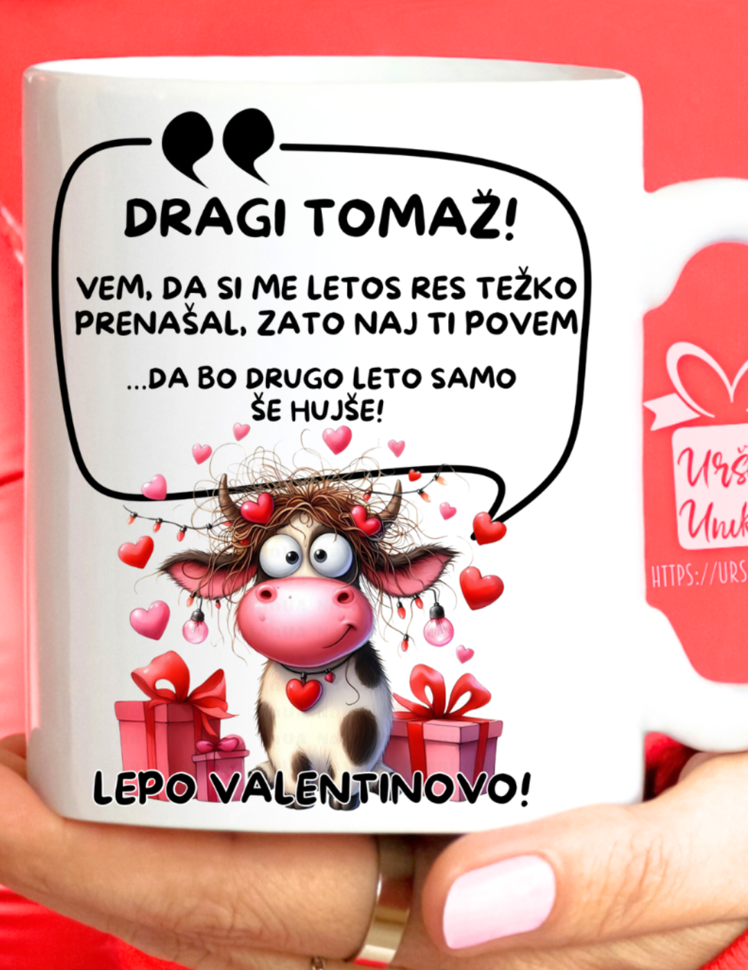 Keramična skodelica "VALENTINOVO” - smešno darilo