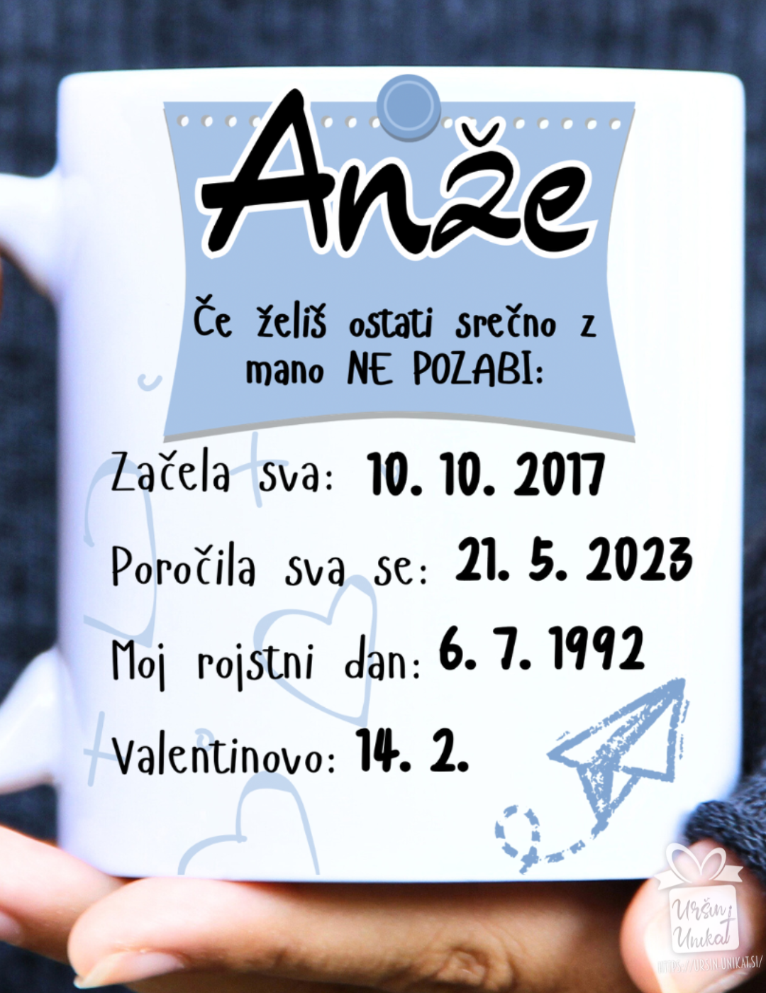Keramična skodelica "DATUMI za moške”