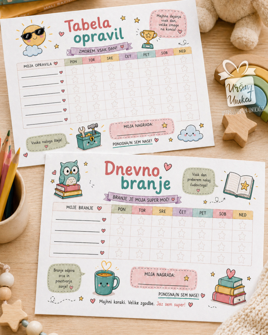 Moja opravila + dnevno branje za otroka - PDF - download