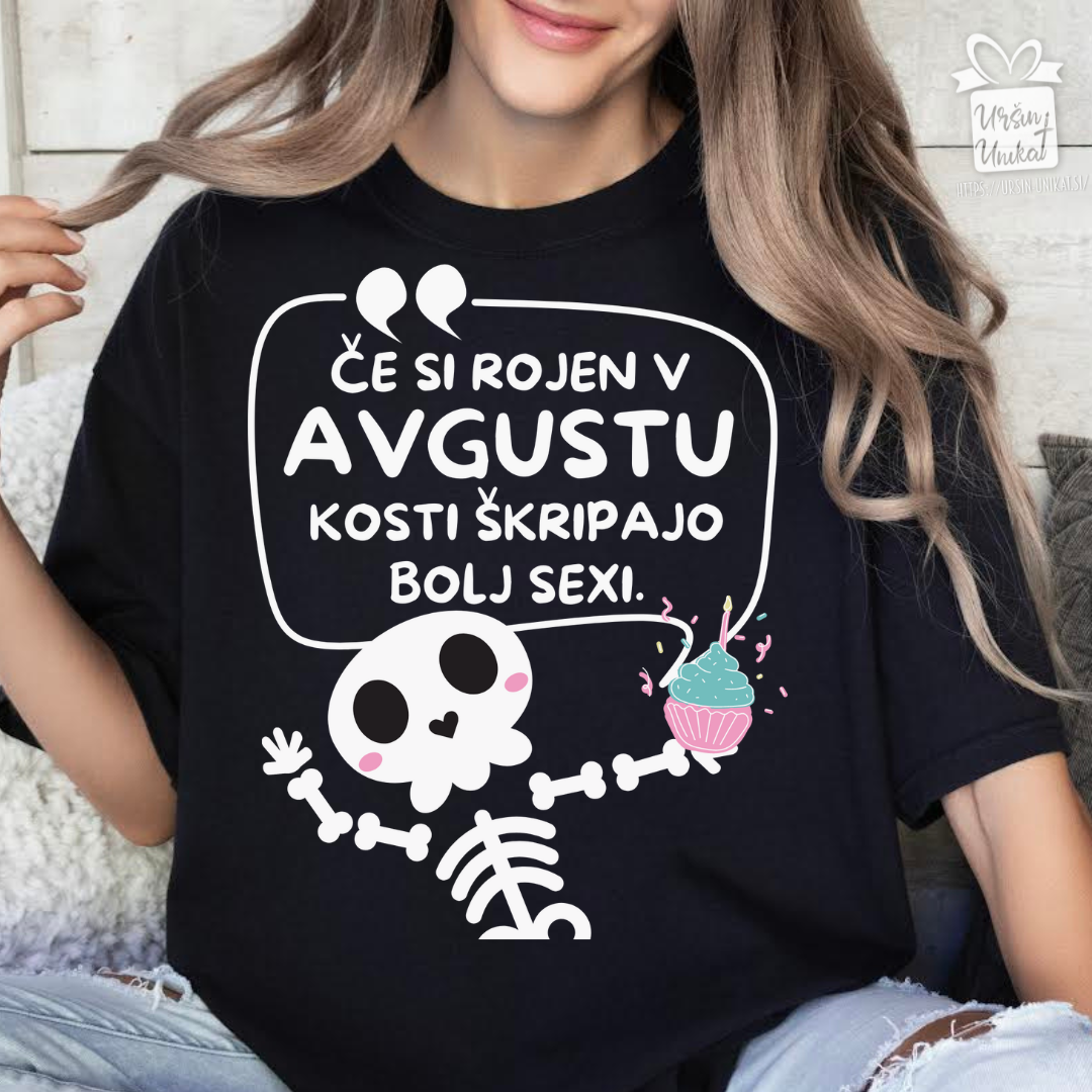 Bombažna majica “KOSTI - rojstni dan” Smešno darilo
