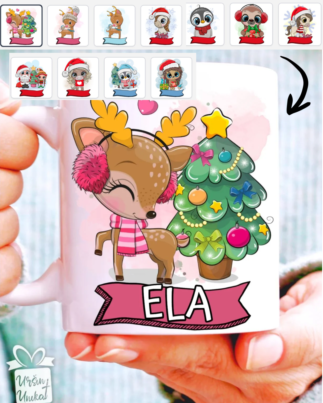 SKODELICA/JEKLENA STEKLENIČKA OZ FLAŠKA FLAŠKA - OTROŠKI BOŽIČNI MOTIVI - oglej si več možnosti