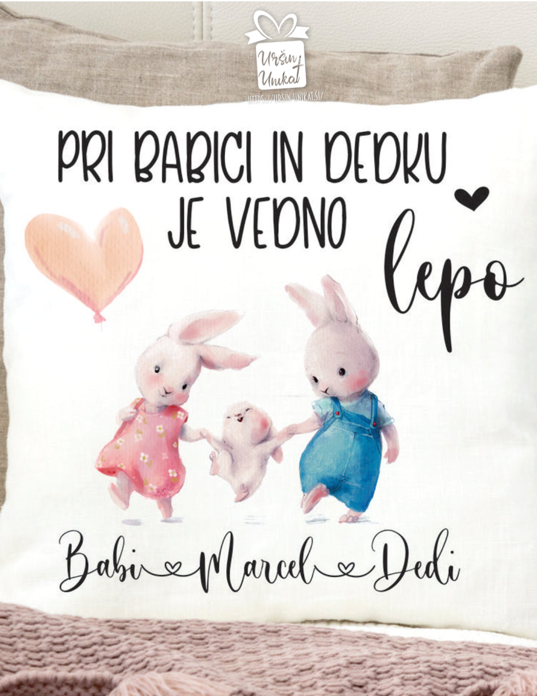 Blazina "ZAJČKI - Pri babici in dedku je vedno lepo"