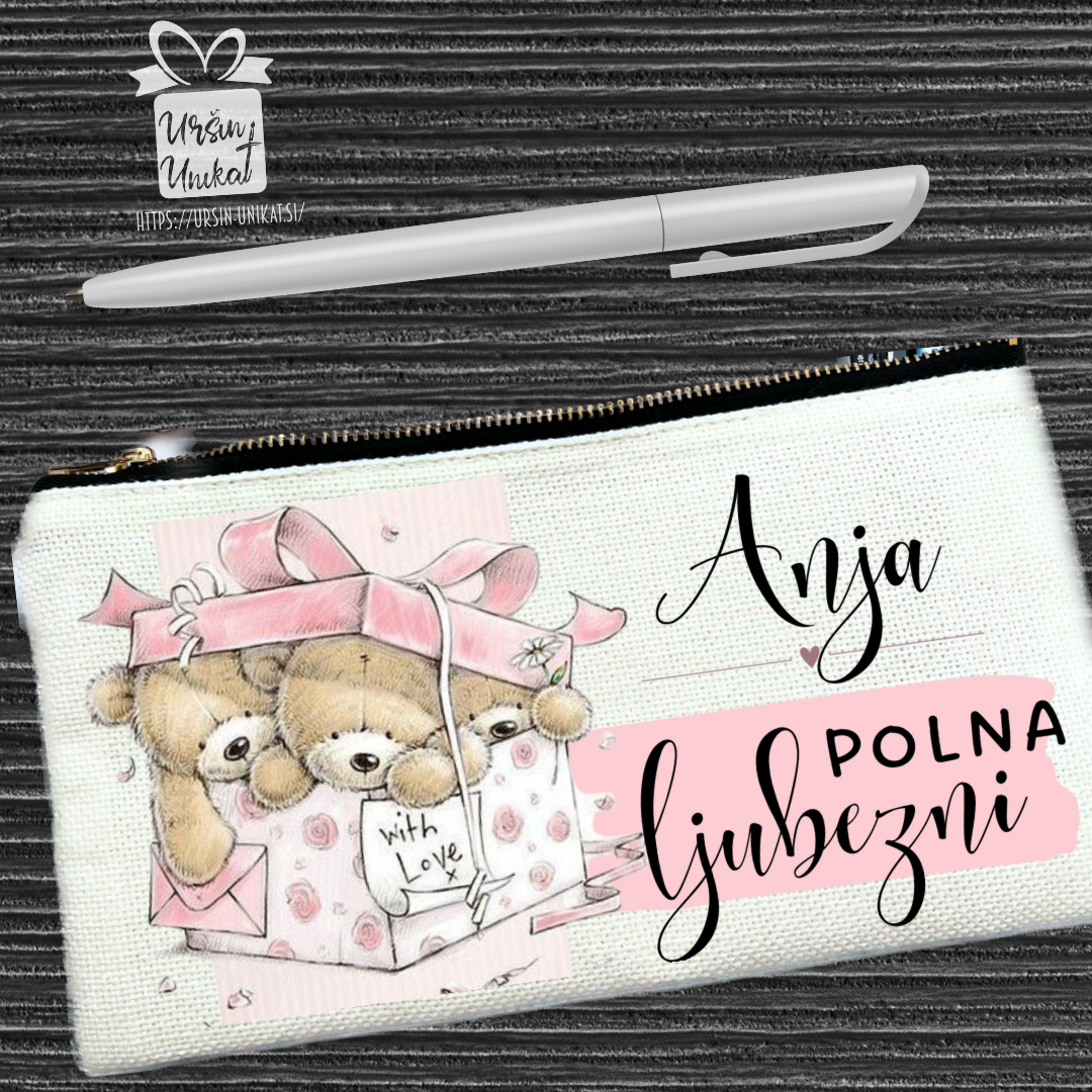 Lanena peresnica ali toaletka - polna ljubezni - personalizirano darilo - valentinovo
