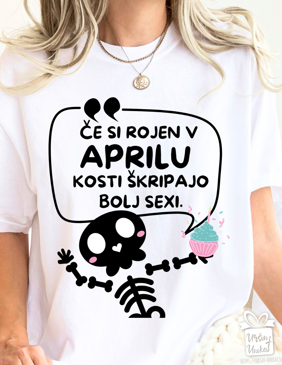 Bombažna majica “KOSTI - rojstni dan” Smešno darilo