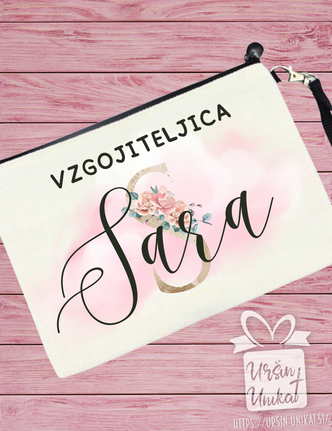 Lanena peresnica ali toaletka IME - darilo za vzgojiteljico ali učiteljico