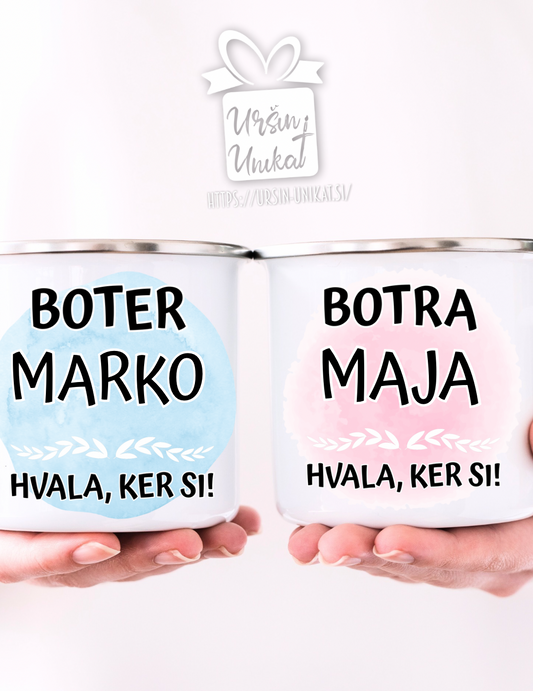 Keramična ali emajlirana skodelica - ZAHVALA BOTRU - ZAHVALA BOTRI