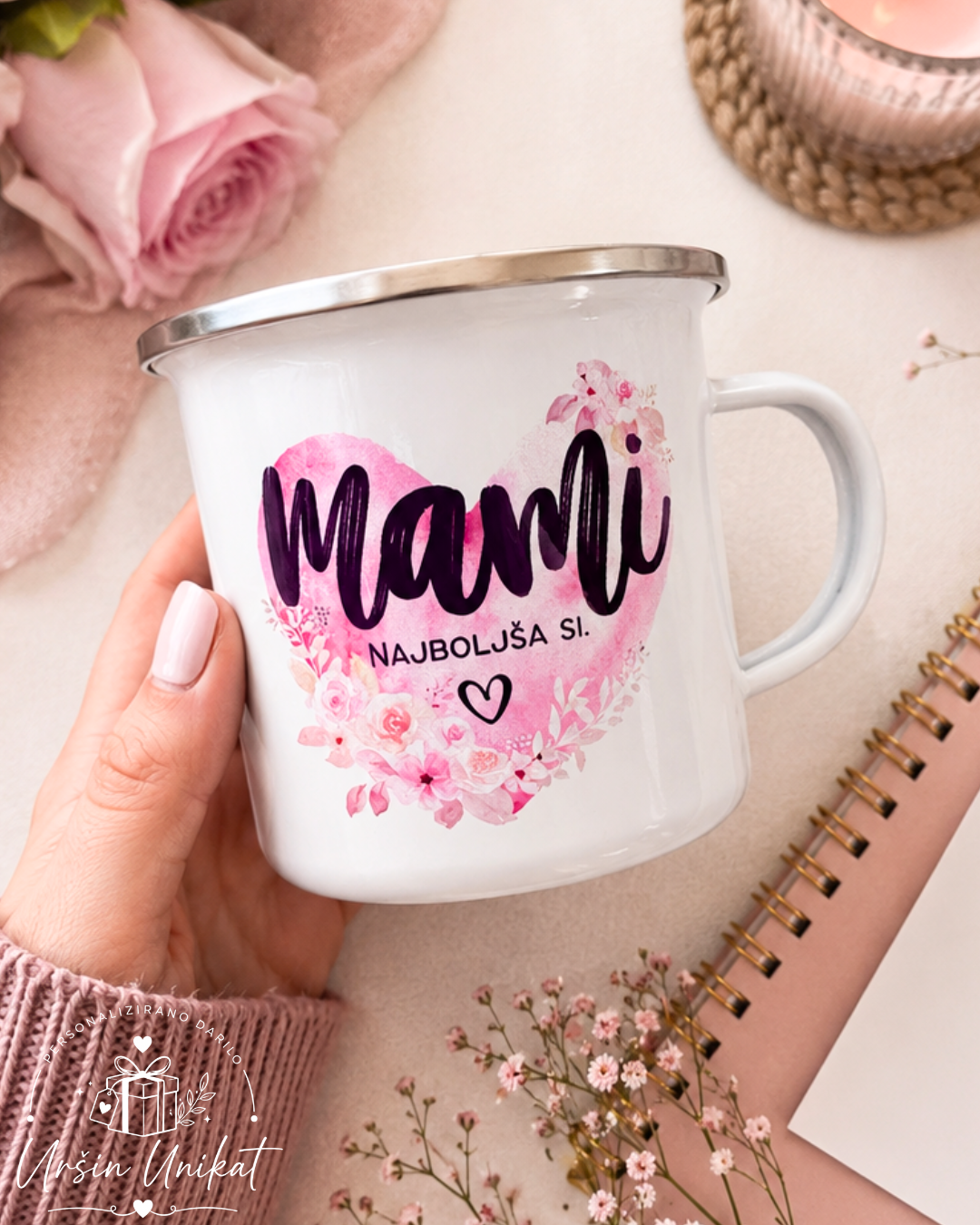 Emajlirana skodelica "Mami, najboljša si”