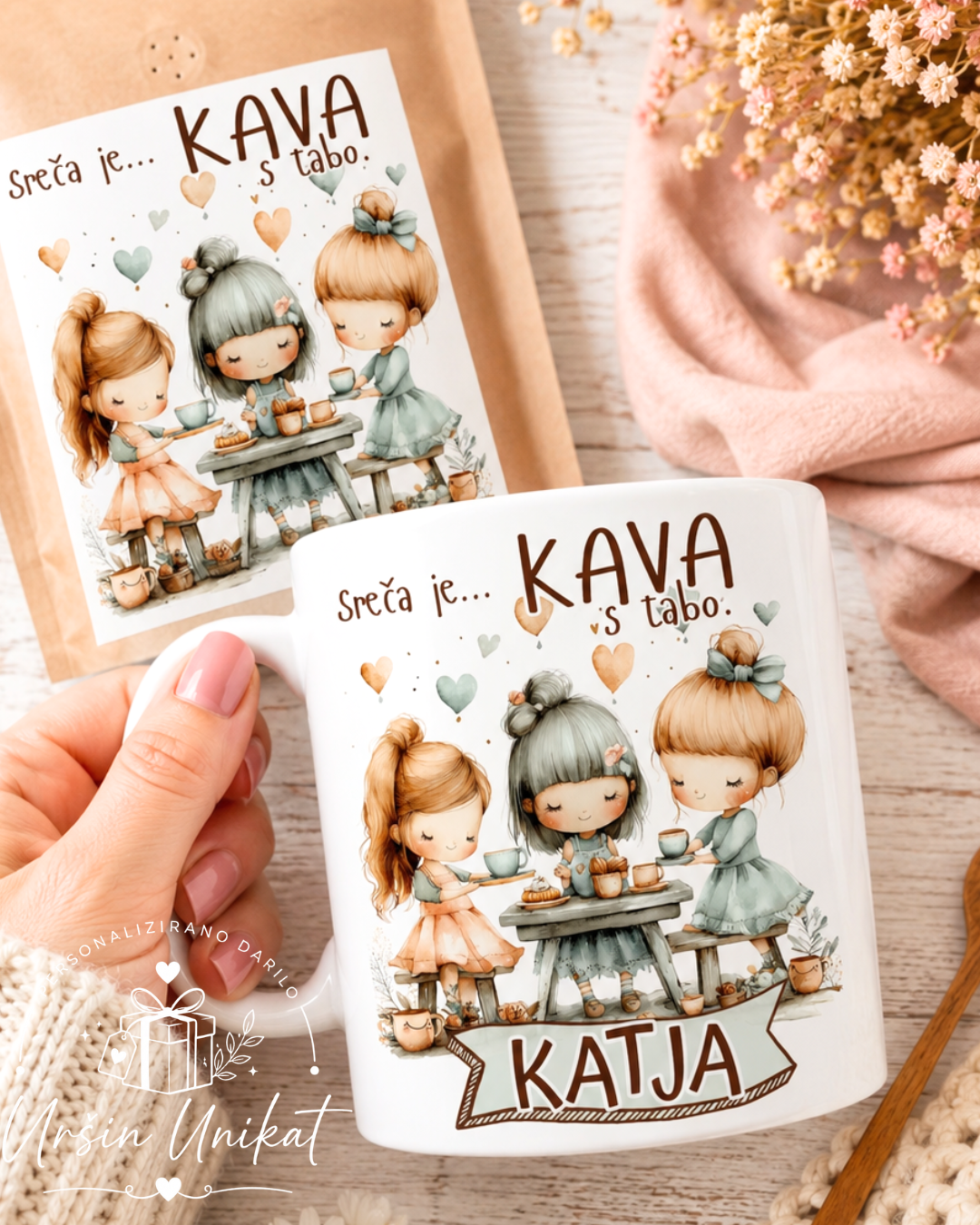 KOMPLET KAVA+SKODELICA darilo za prijateljico