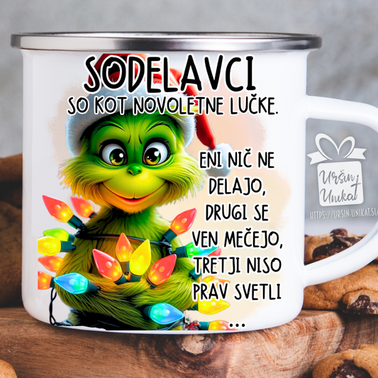 Emajlirana ali keramična skodelica GRINCH - SODELAVCI