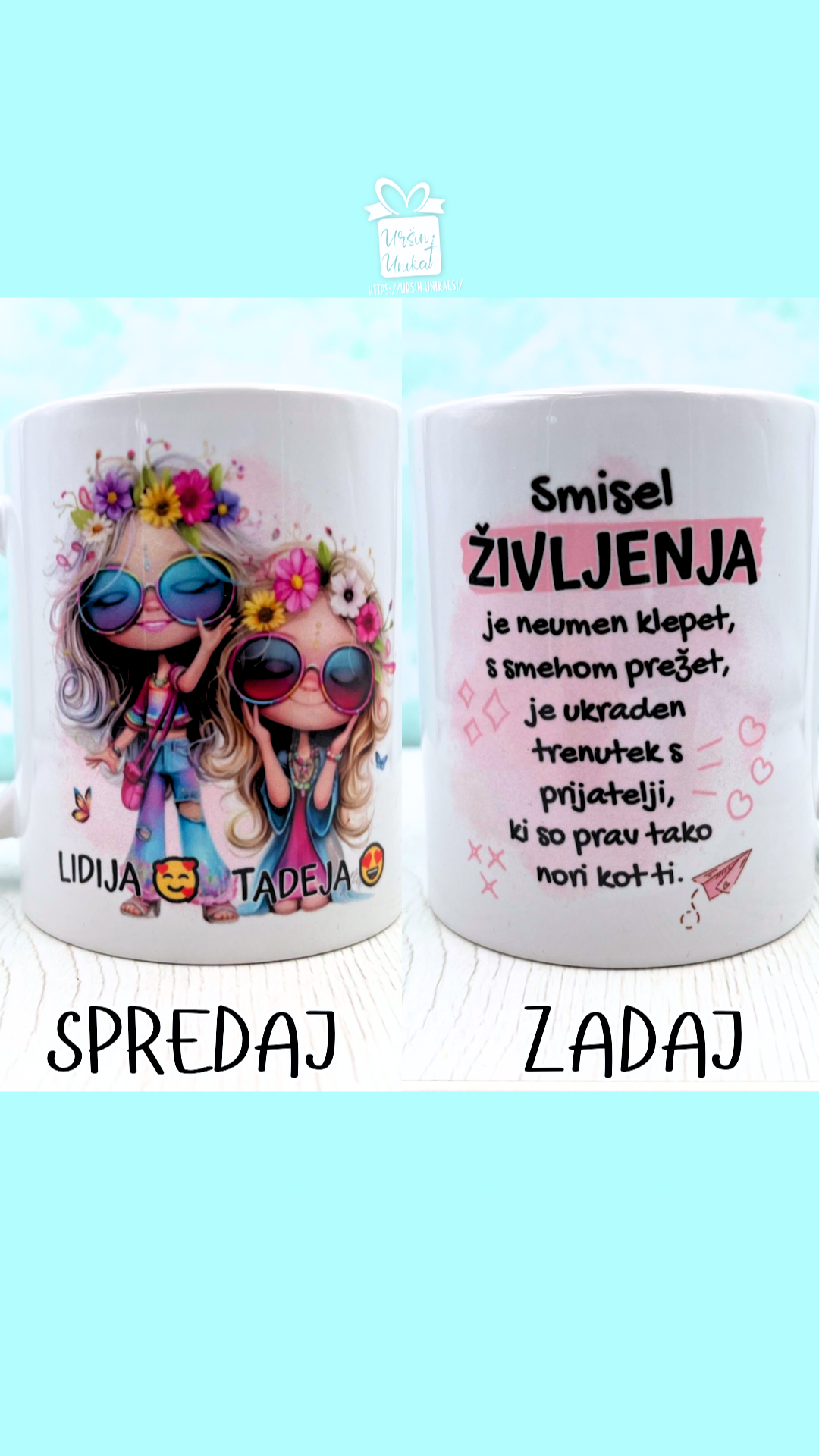 Skodelica - DARILO ZA PRIJATELJICO - Hippie