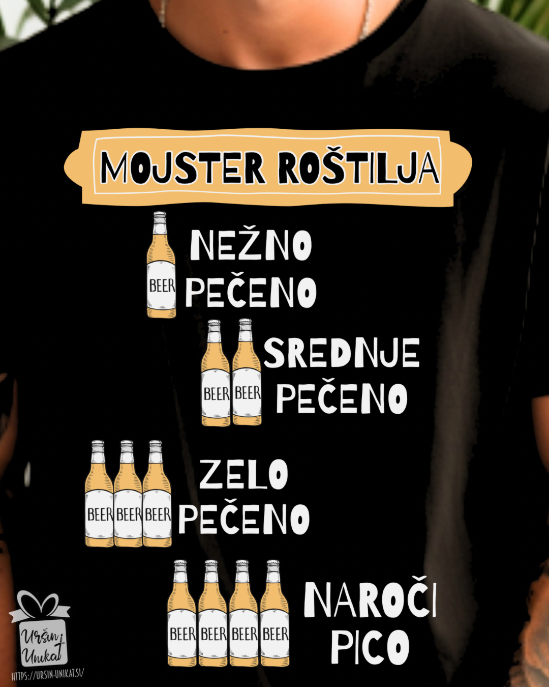 Bombažna majica "MOJSTER ROŠTILJA” darilo zanj
