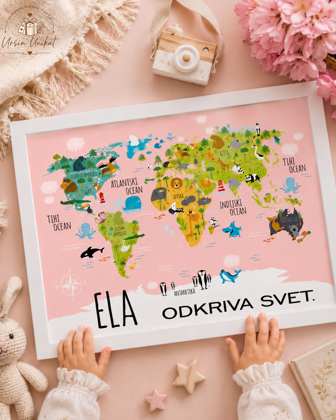 OTROŠKI PLAKAT "ZEMLJEVID SVETA" - VEČ MOŽNOSTI