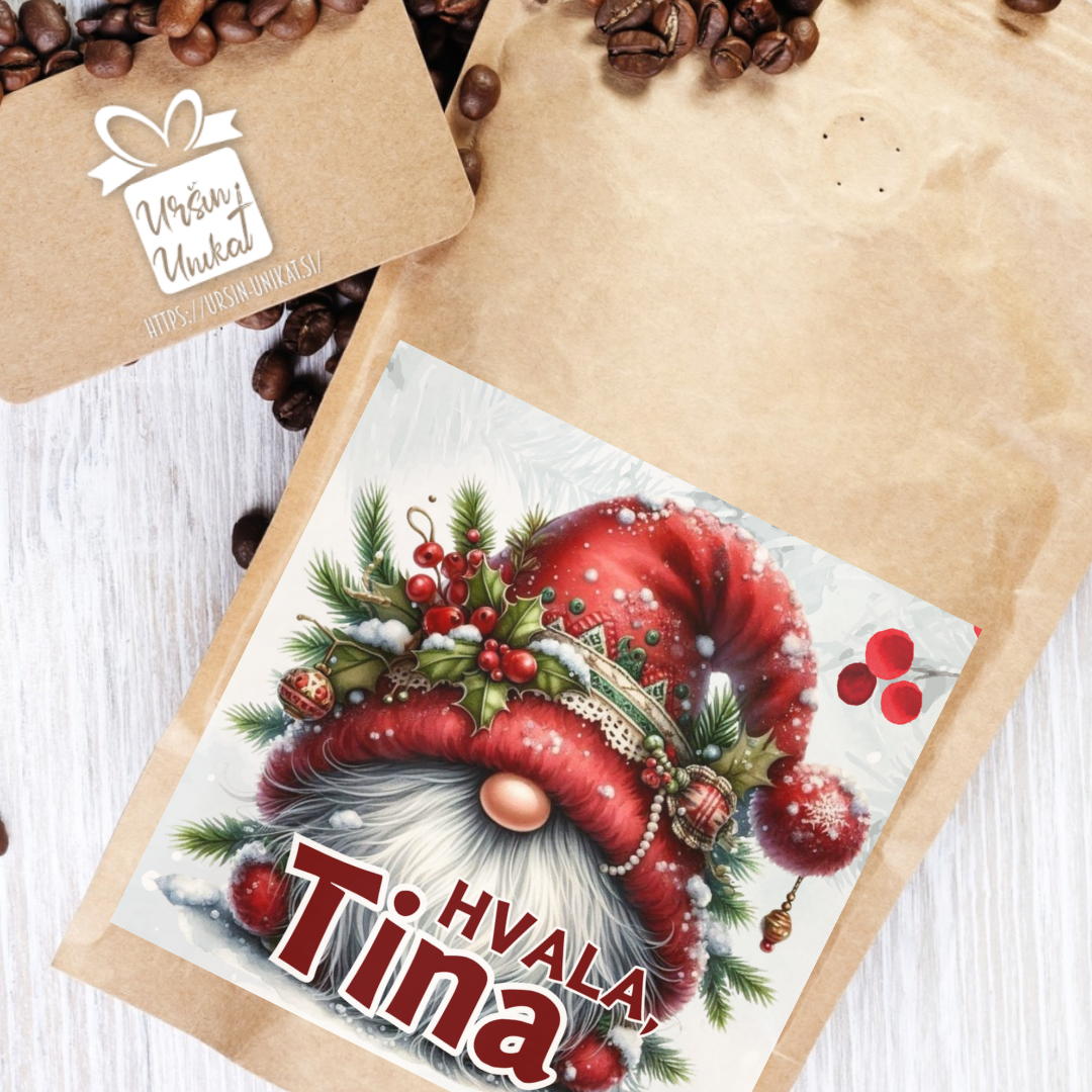 Božično darilo: HVALA - personalizirana kava z imenom