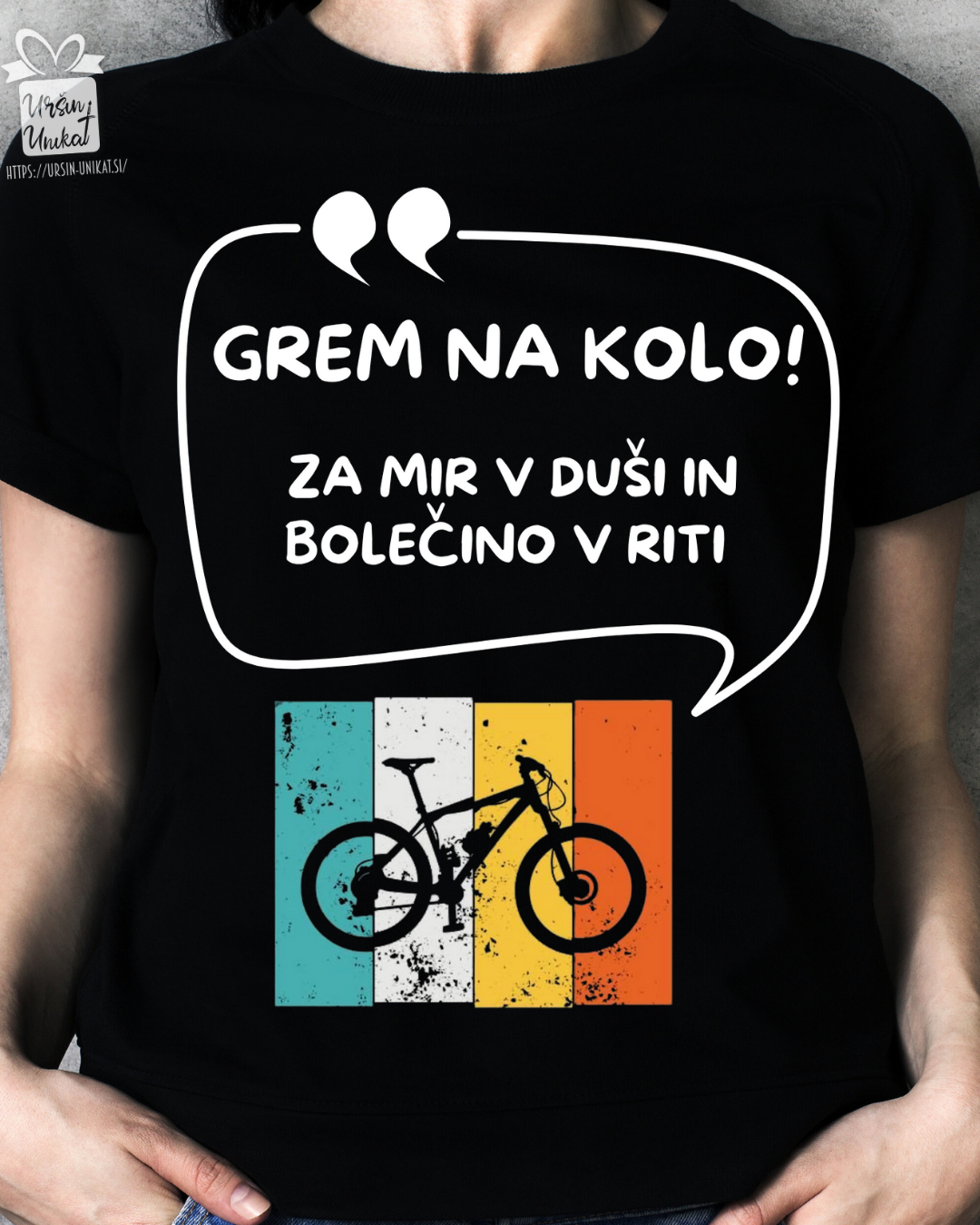 Bombažna majica “GREM NA KOLO” - smešno darilo za kolesarje