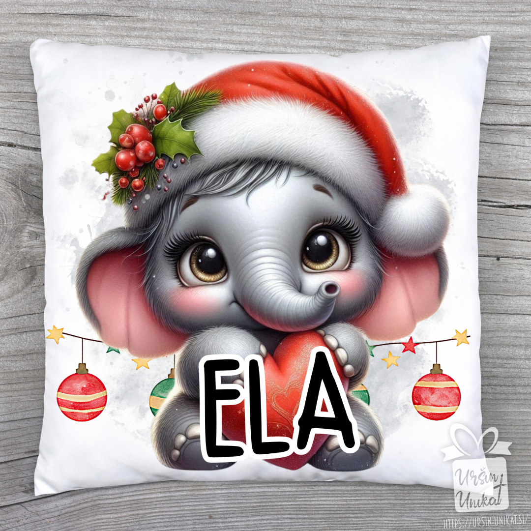 Blazina "Božični slonček" z imenom - Božično darilo