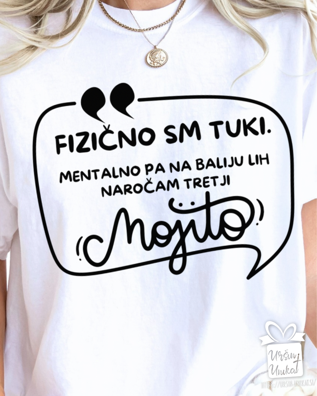 Bombažna majica "Fizično sm tuki- smešno darilo
