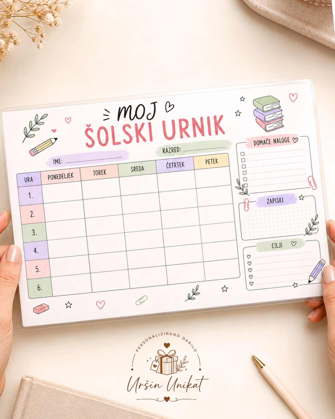 URNIK - pastelni - PDF ali print