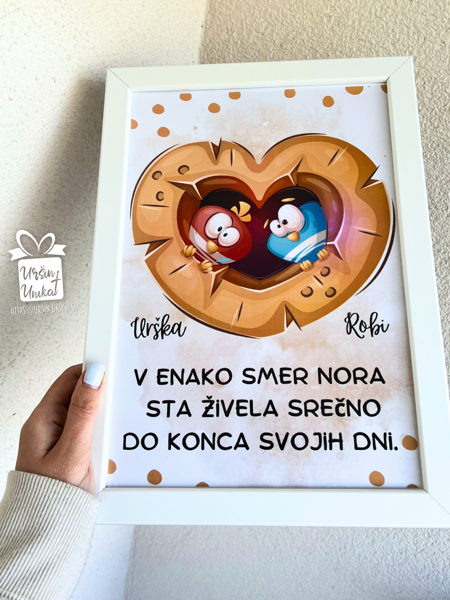 STENSKA GRAFIKA - "Srečno do konca svojih dni” - poročno darilo