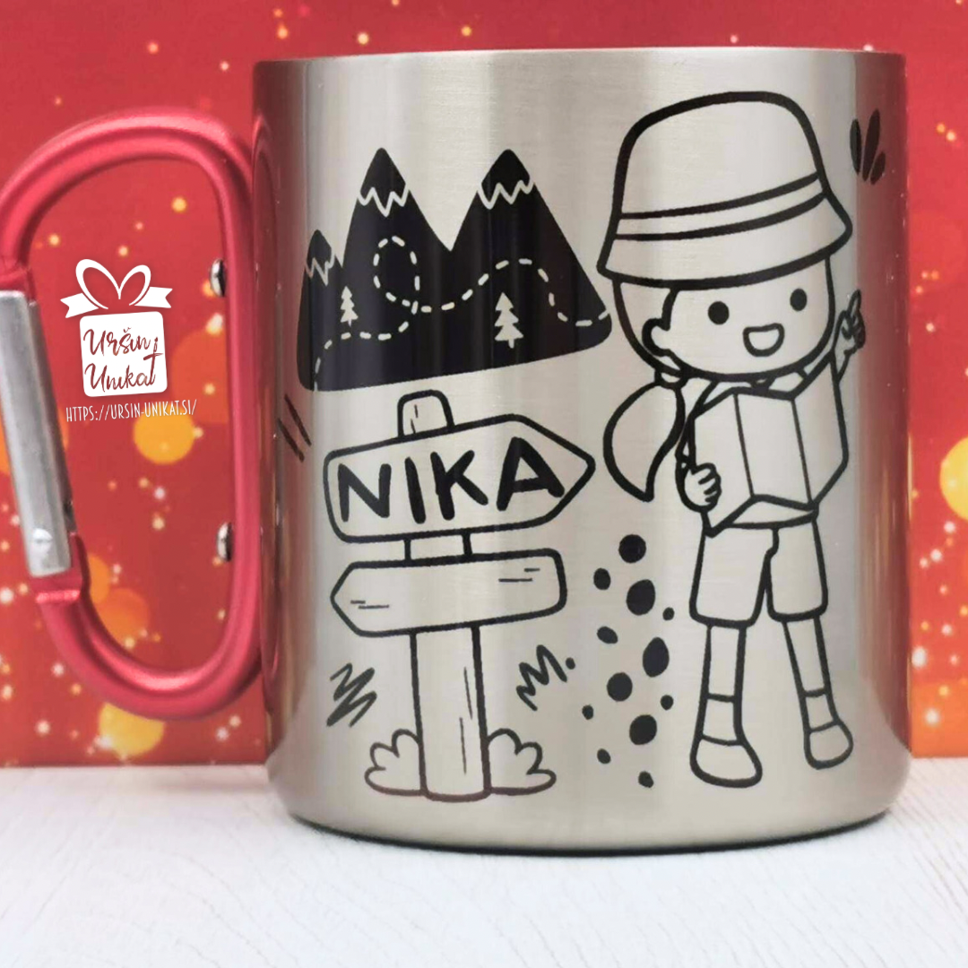 OTROŠKI LONČEK S KARABINOM za dečke in deklice