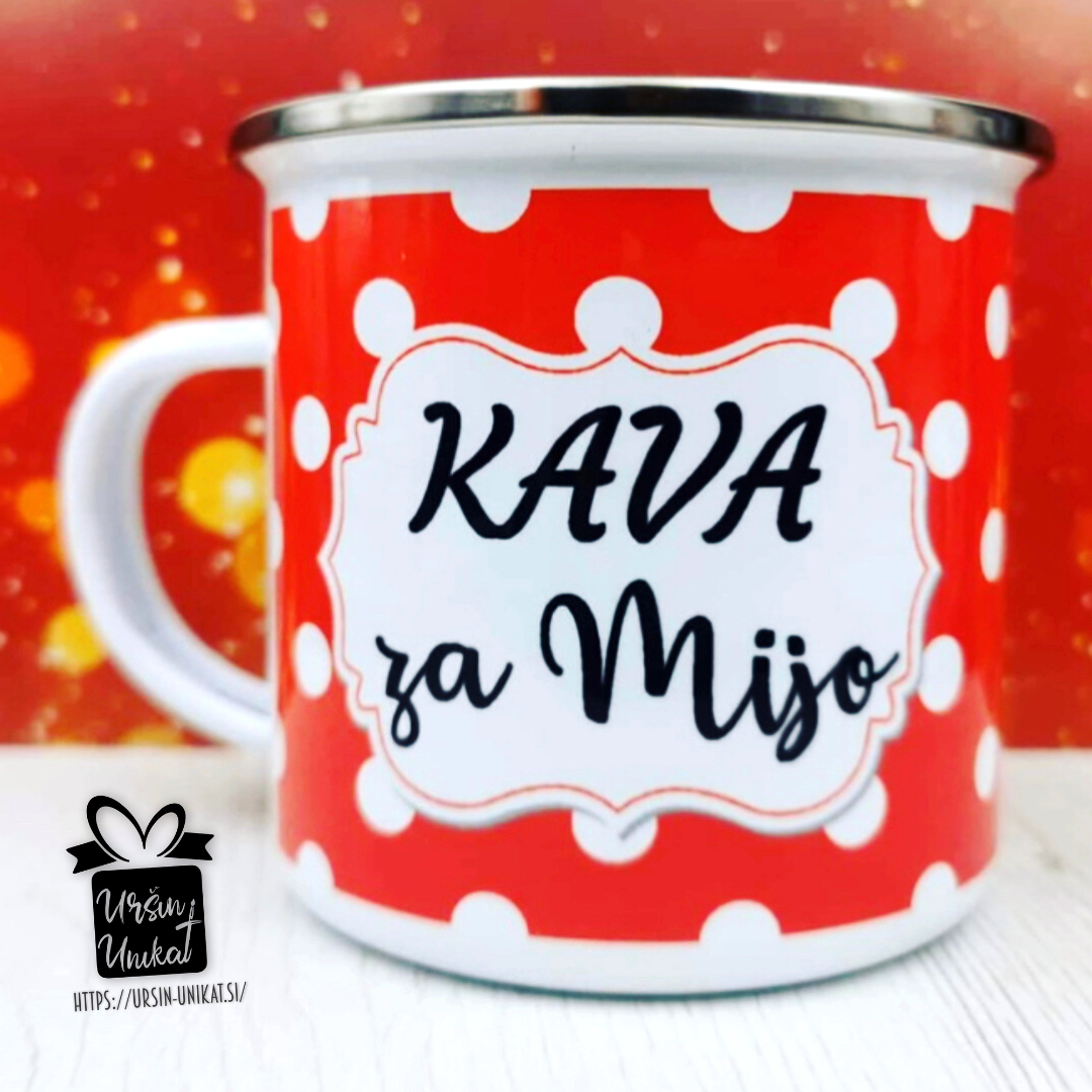 Keramična ali emajlirana skodelica "RETRO PIKE" več možnosti