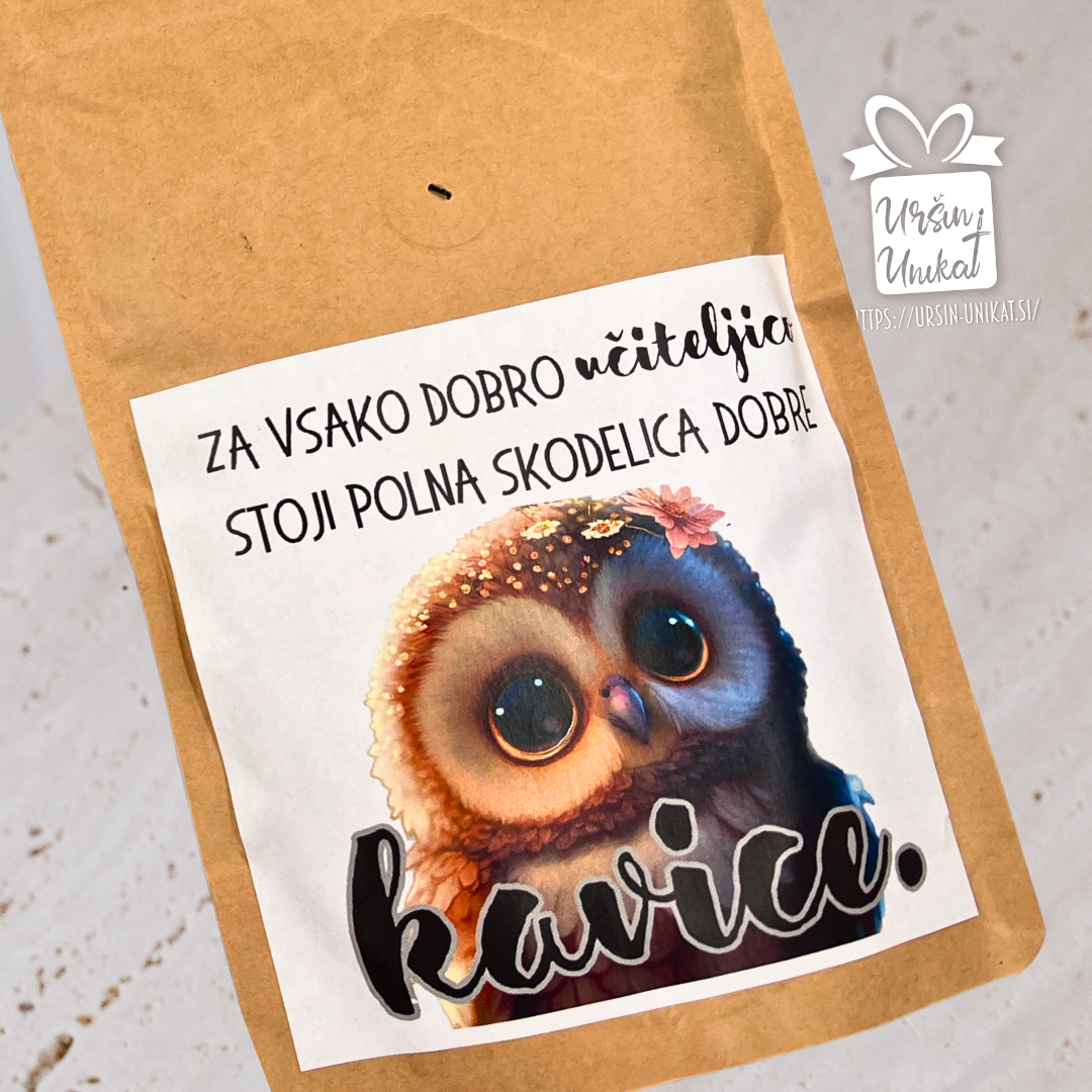 Kava “sovica” z nazivom po želji