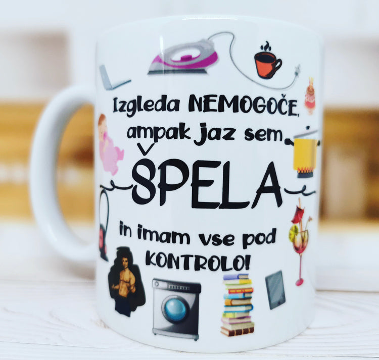 Emajlirana ali keramična skodelica - IZGLEDA NEMOGOČE - ZANJO