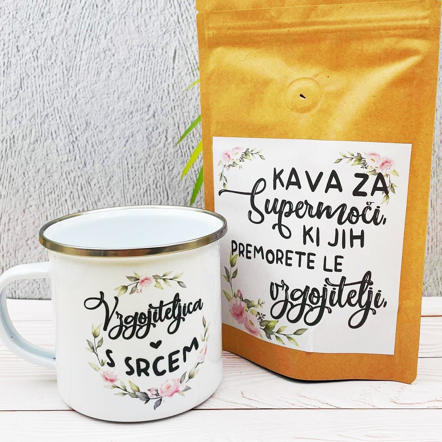 DARILNI KOMPLET: VZGOJITELJICE skodelica + kavica