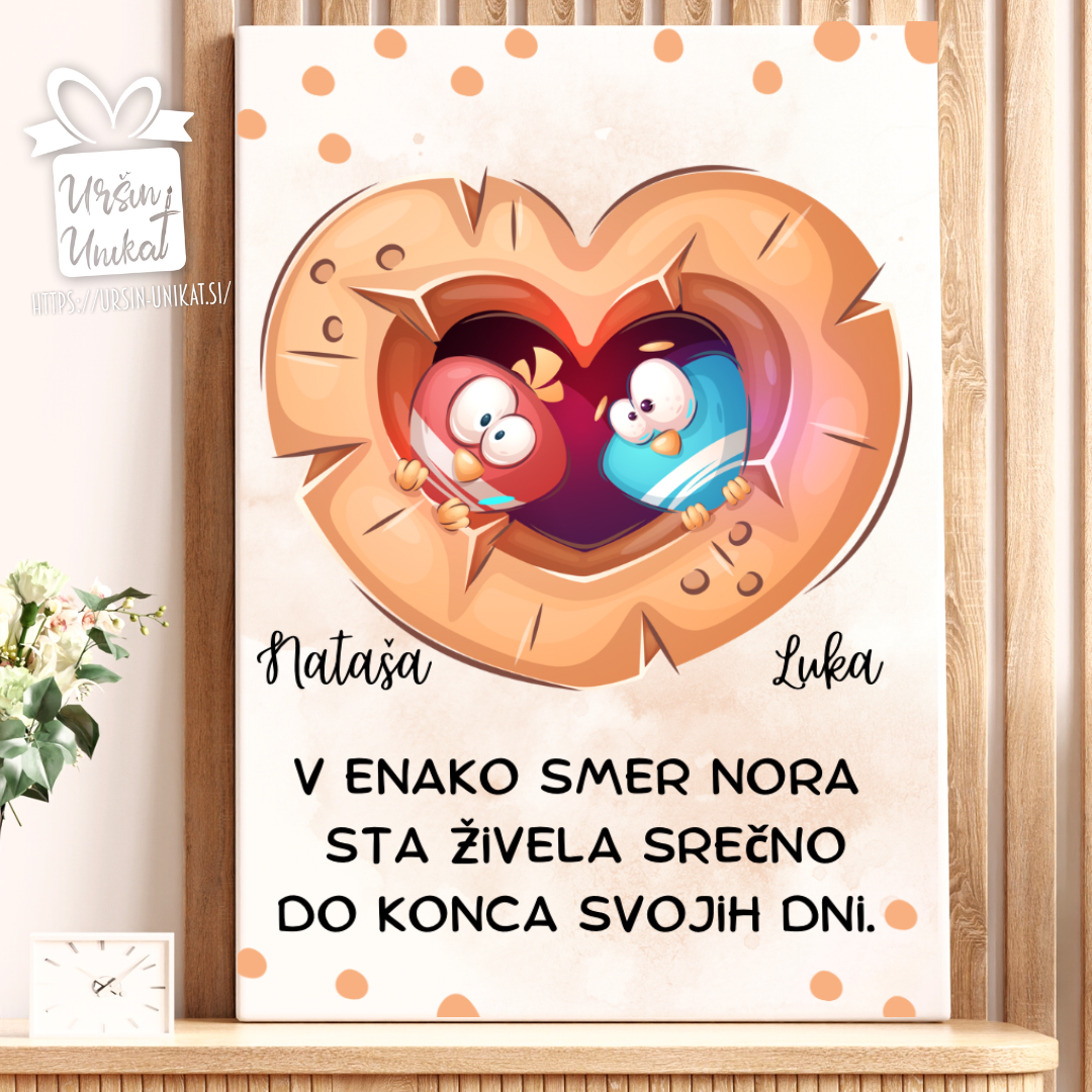 STENSKA GRAFIKA - "Srečno do konca svojih dni” - poročno darilo