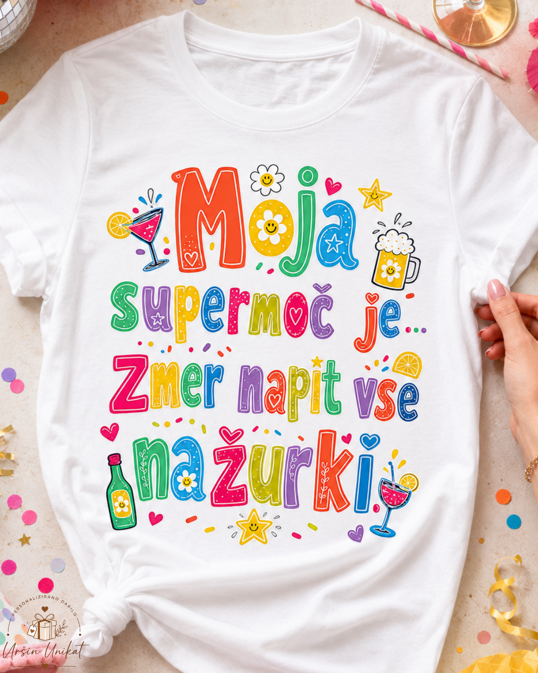 Majica ali hoodie - Moja supermoč - napit vse na žurki