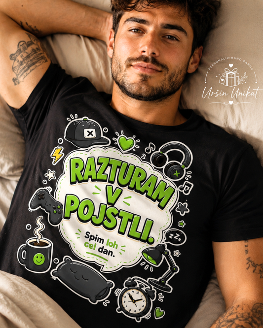 Majica ali hoodie - RAZTURAM V POJSTLI - modrost