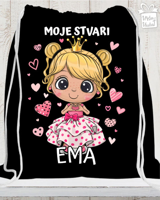 ČRNA VREČA - MOJE STVARI - deklica (za šolo ali vrtec)