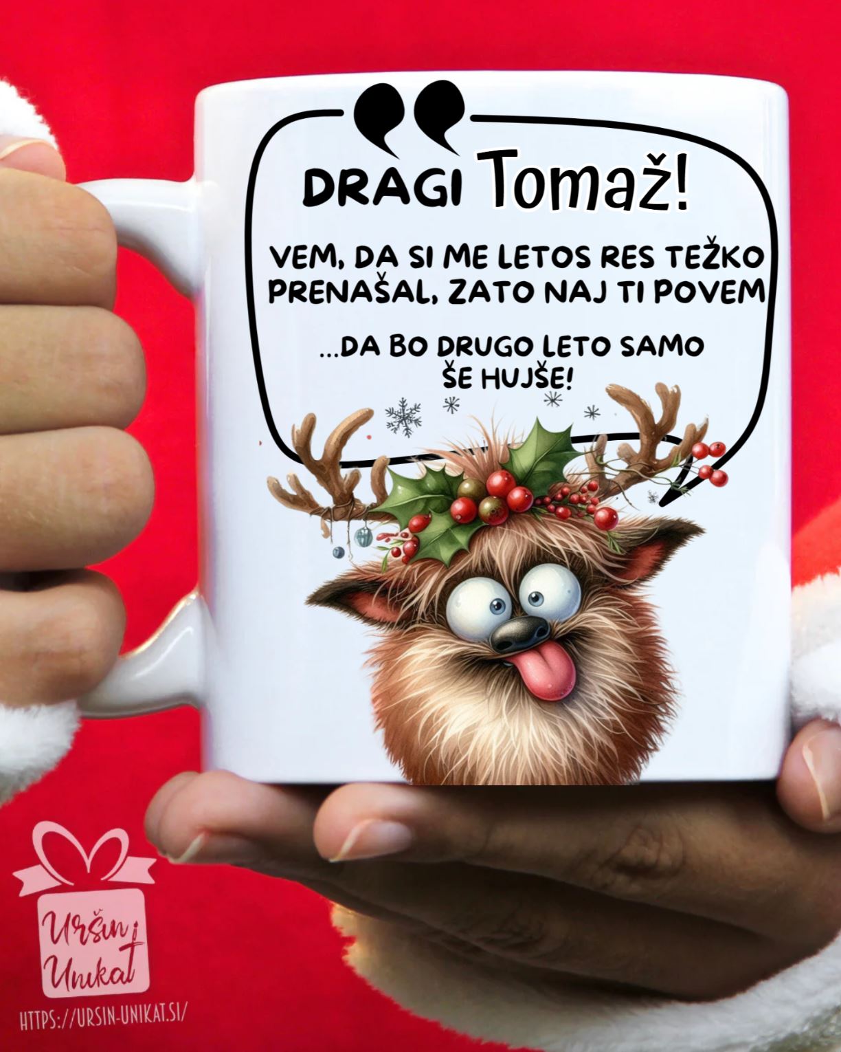 Keramična skodelica "NOVO LETO” - Božično darilo - smešno darilo