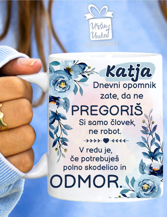 Emajlirana ali keramična skodelica “Da ne pregoriš”- več možnosti