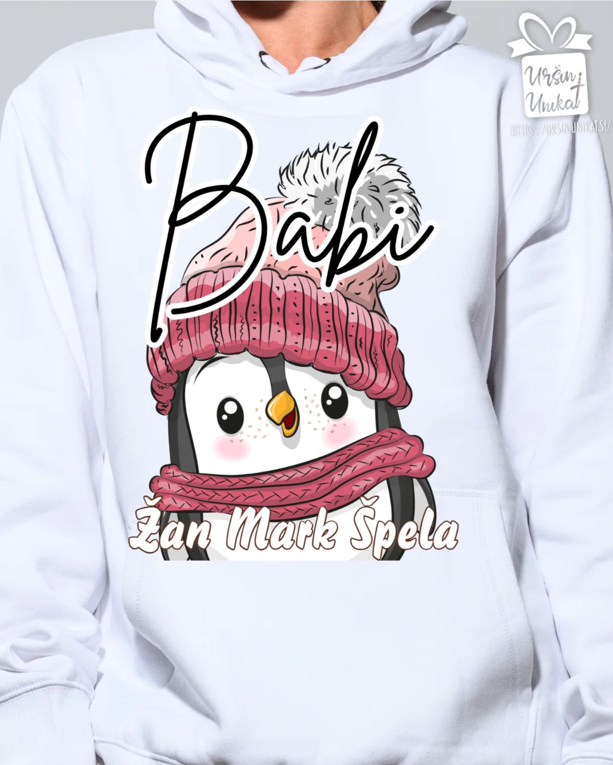 Hoodie/pulover: Babi - mama - oma - Z IMENI OTROK - Božično darilo