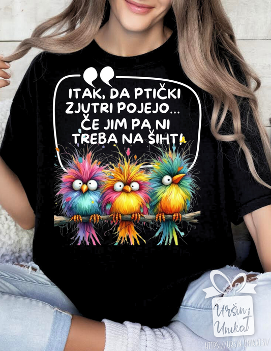 Bombažna majica "PTIČKI - smešno darilo