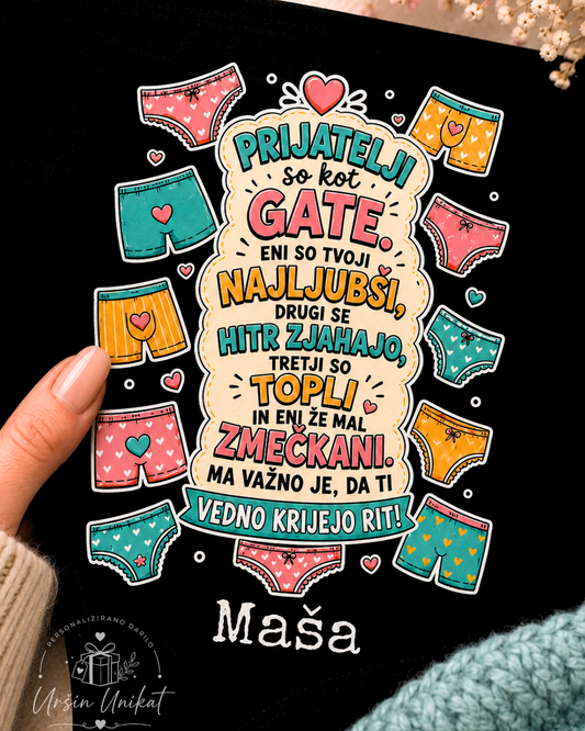 SPODNJE HLAČE - Prijatelji so kot gate - smešno personalizirano darilo