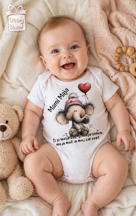 Otroški bodi “Ti si moj cel svet” personalizirano darilo za valentinovo