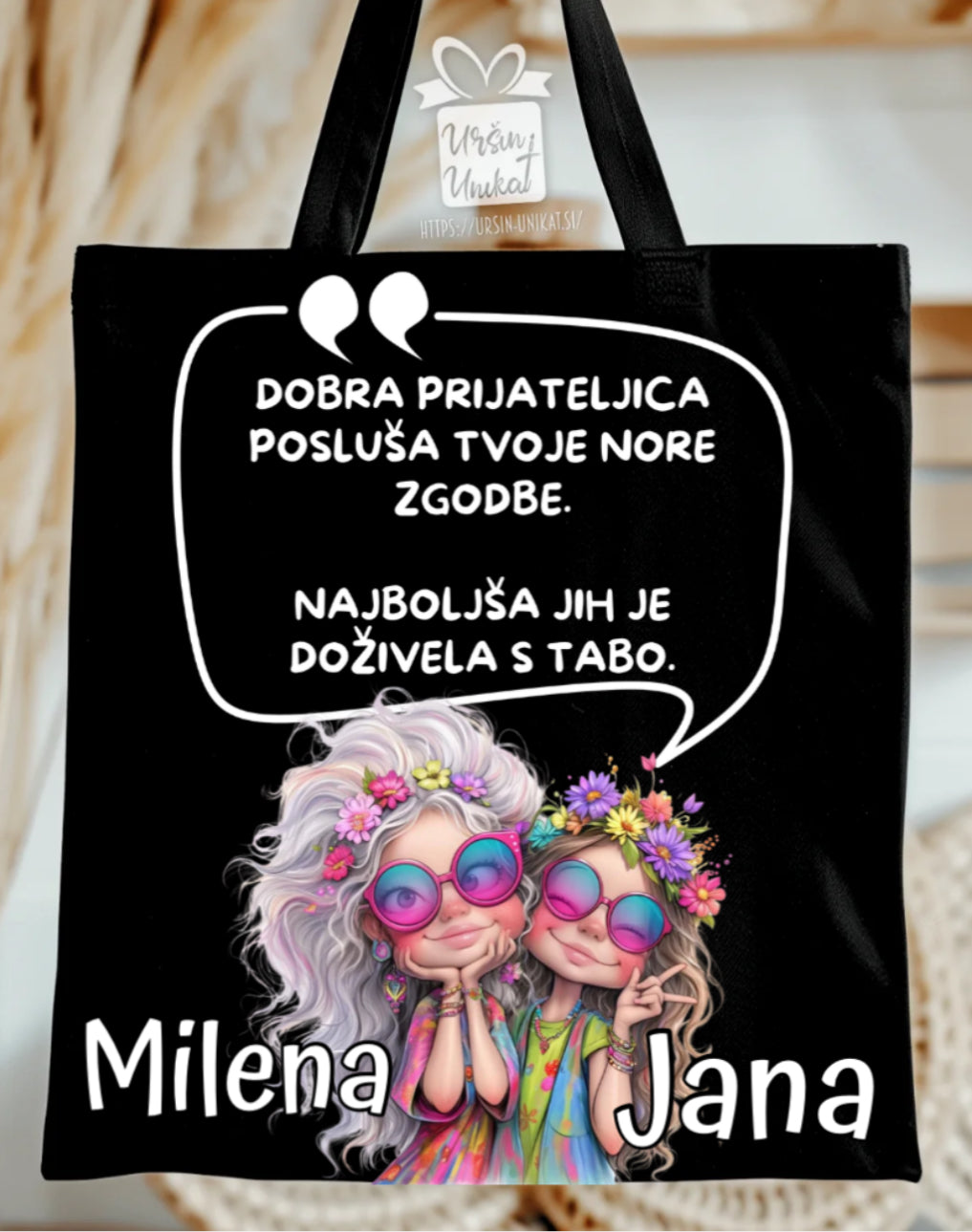 BOMBAŽNA VREČA - PRIJATELJICA - darilo za najboljšo prijateljico