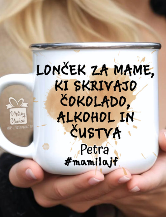 Emajliran LONČEK za mame - KI SKRIVAJO #mamilajf